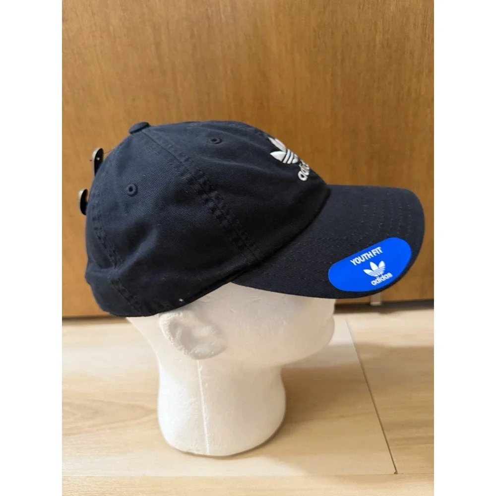 Adidas Originals Hat Cap Adjustable Snapback Black White Youth Fit OSFM NEW